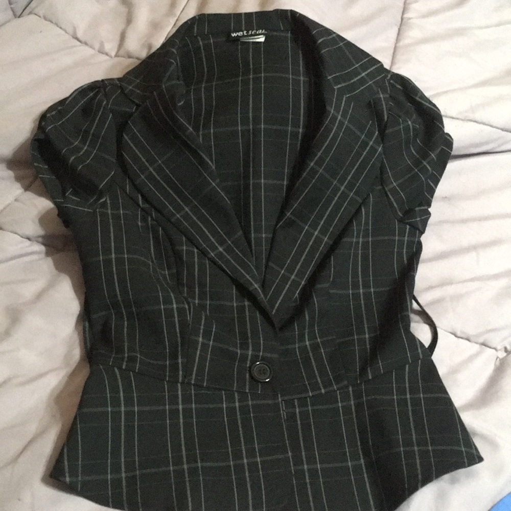 Black cap sleeve blazer